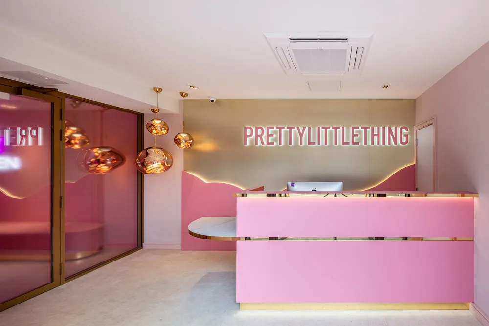 PrettyLittleThing head office, Manchester - workplace project by JPS Services